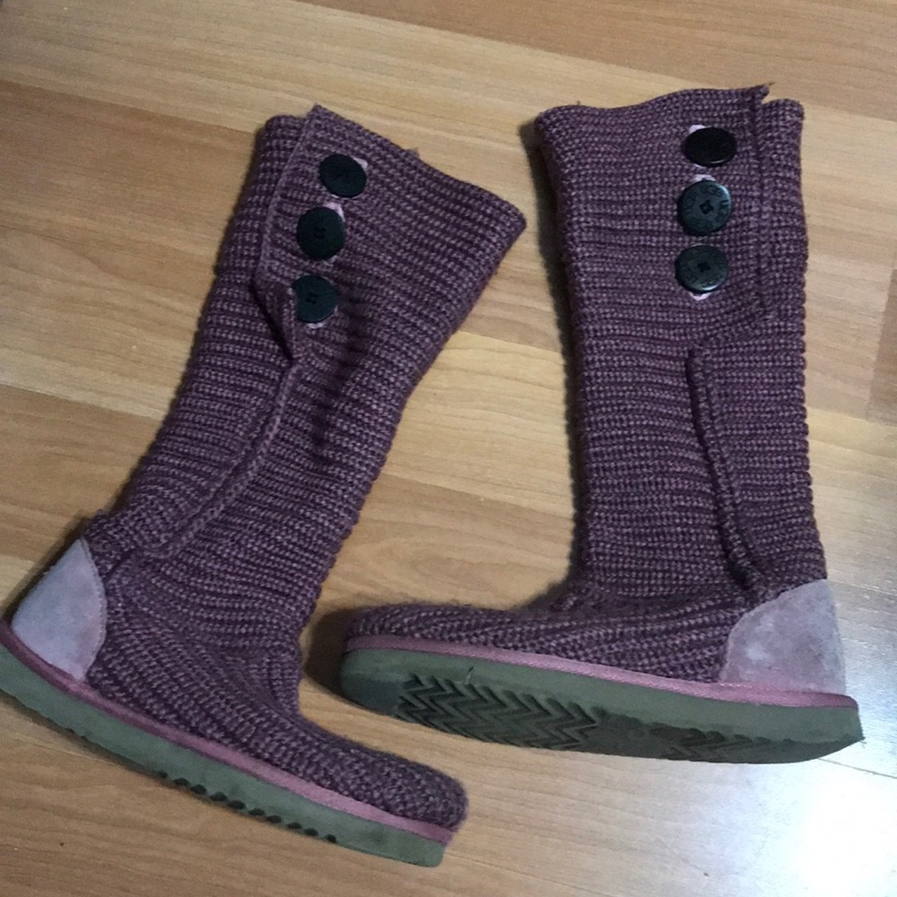 UGG Raspberry Classic Cardy Knit Boot - Picture 2 of 11